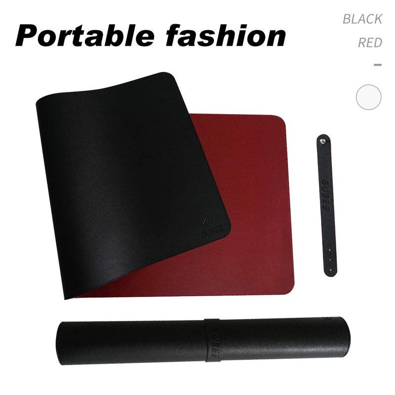 GUBEE PU Leather Multifunctional Office Desk Pad Mat,Waterproof Non-Slip Anti-Dirty Mouse Pad Mat for Office and Home,Travel,Large Size 35.43x15.75x0.08inch (Black) - Image 3
